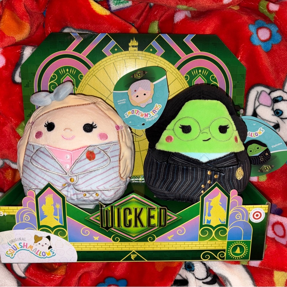 Wicked Squishmallows Duo Plush Set - Glinda & Elphaba NEW QUICK SHIP